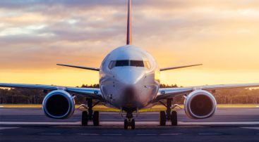 Front view of a Boeing 737 commercial jet